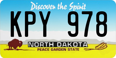 ND license plate KPY978