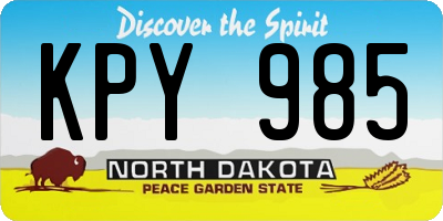ND license plate KPY985