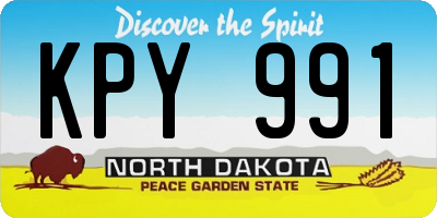 ND license plate KPY991