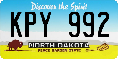 ND license plate KPY992