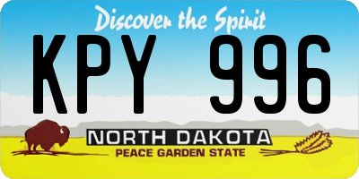 ND license plate KPY996