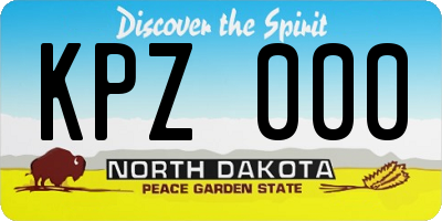 ND license plate KPZ000