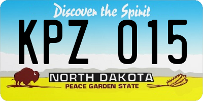 ND license plate KPZ015