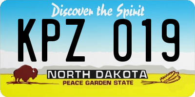 ND license plate KPZ019