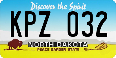 ND license plate KPZ032