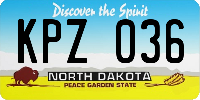ND license plate KPZ036