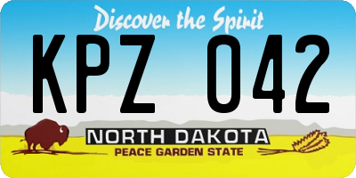 ND license plate KPZ042