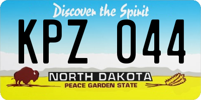 ND license plate KPZ044