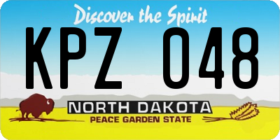 ND license plate KPZ048