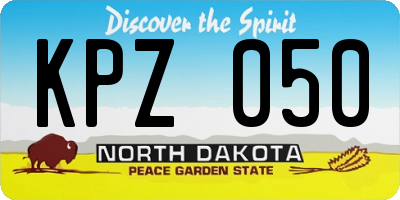 ND license plate KPZ050