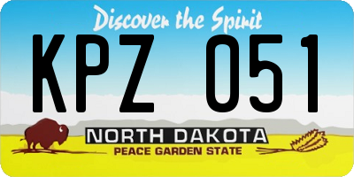 ND license plate KPZ051