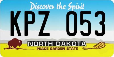 ND license plate KPZ053