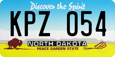 ND license plate KPZ054