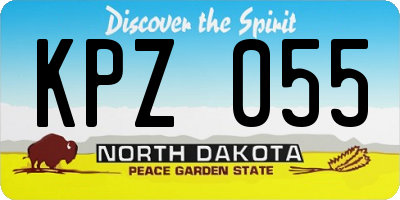 ND license plate KPZ055