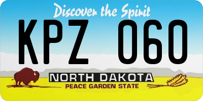 ND license plate KPZ060