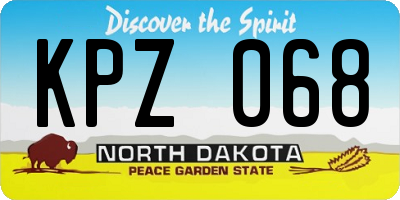 ND license plate KPZ068