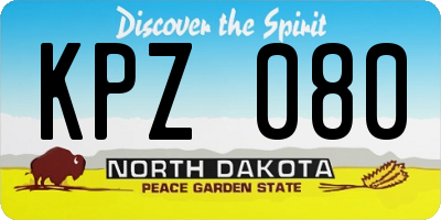 ND license plate KPZ080