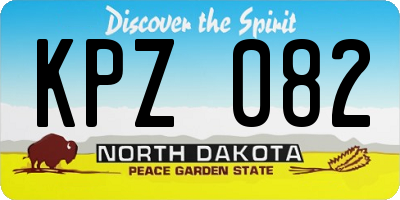 ND license plate KPZ082