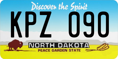 ND license plate KPZ090