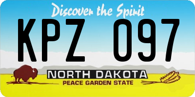 ND license plate KPZ097