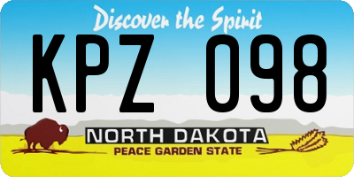 ND license plate KPZ098