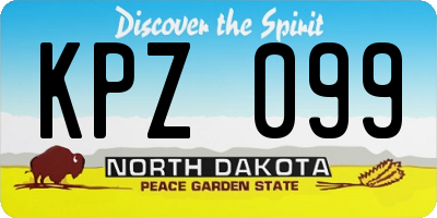 ND license plate KPZ099
