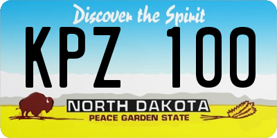 ND license plate KPZ100