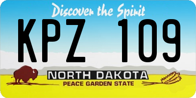 ND license plate KPZ109