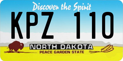 ND license plate KPZ110