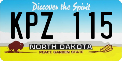 ND license plate KPZ115