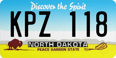 ND license plate KPZ118