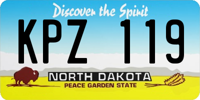ND license plate KPZ119