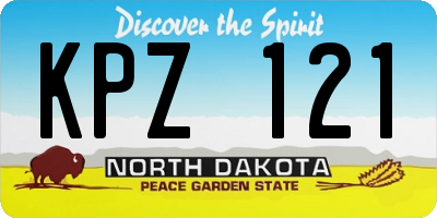 ND license plate KPZ121