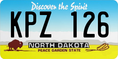 ND license plate KPZ126