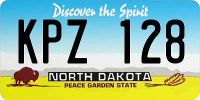 ND license plate KPZ128