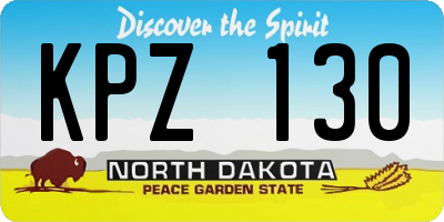 ND license plate KPZ130