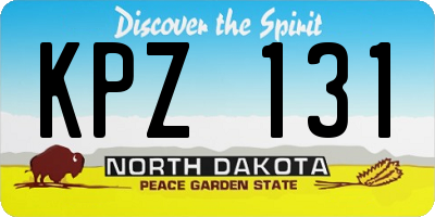 ND license plate KPZ131