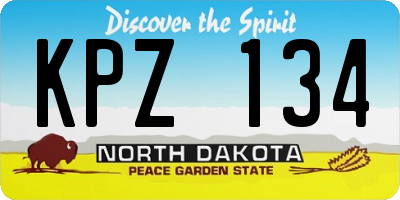 ND license plate KPZ134