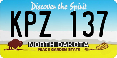 ND license plate KPZ137