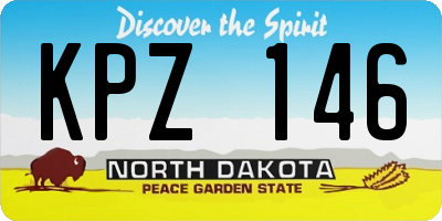 ND license plate KPZ146