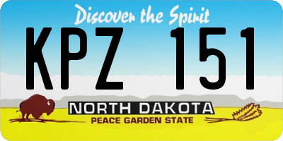 ND license plate KPZ151