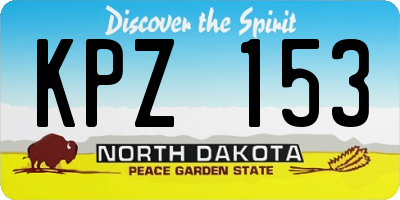 ND license plate KPZ153