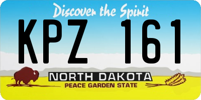 ND license plate KPZ161