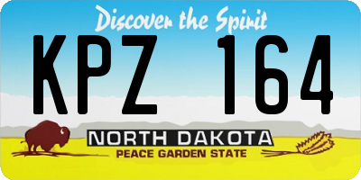 ND license plate KPZ164