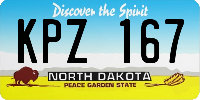 ND license plate KPZ167