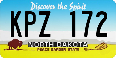 ND license plate KPZ172