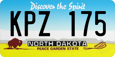 ND license plate KPZ175