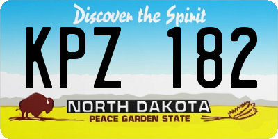 ND license plate KPZ182