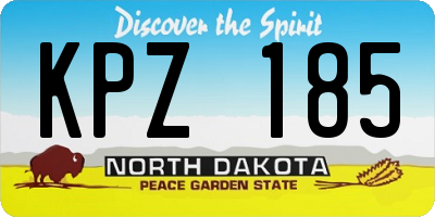 ND license plate KPZ185