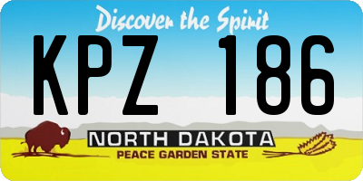 ND license plate KPZ186